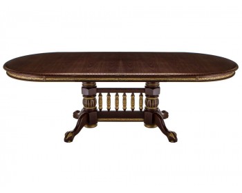 Обеденный стол Кантри орех с золотой патиной деревянный
