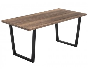 Обеденный стол Эльпатия дуб велингтон / черный матовый деревянный