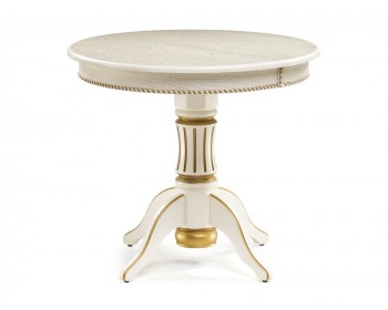 Обеденный стол Павия крем с золотой патиной деревянный