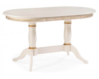 Обеденный стол Джил крем с золотой патиной деревянный