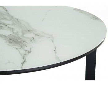Обеденный стол Роб D-0 мрамор белый стеклянный