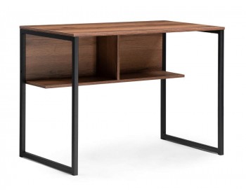Обеденный стол Клер Лофт черный матовый / дуб делано темный деревянный