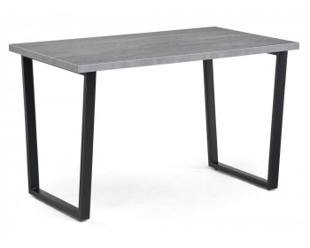 Обеденный стол Лота Лофт мм черный матовый / бетон деревянный