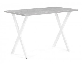 Кухонный стол Алеста Лофт мм бетон / белый матовый деревянный
