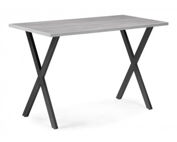Обеденный стол Алеста Лофт мм бетон / черный матовый деревянный