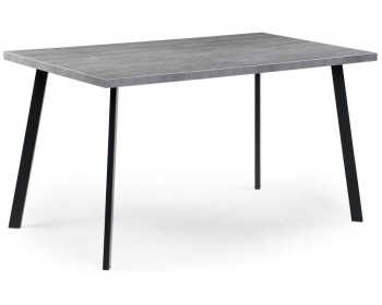 Обеденный стол Тринити Лофт мм бетон / матовый черный деревянный