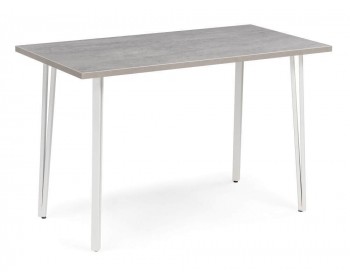Обеденный стол Денвер Лофт мм бетон / белый матовый деревянный