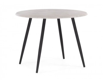 Обеденный стол Абилин мрамор светло-серый / черный матовый деревянный