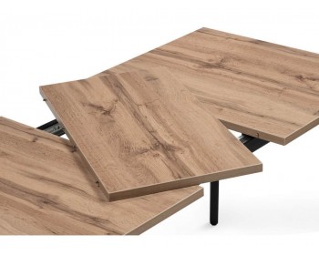 Обеденный стол Денвер Лофт мм дуб вотан / матовый черный деревянный