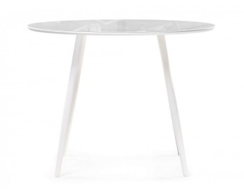 Обеденный стол Абилин х ультра белое стекло / белый матовый стеклянный