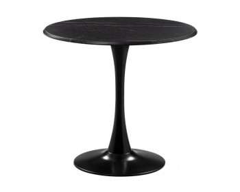 Обеденный стол Тулип х мрамор черный / черный деревянный
