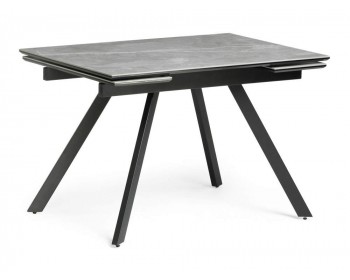 Обеденный стол Габбро хх серый мрамор / черный деревянный