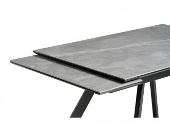 Обеденный стол Габбро хх серый мрамор / черный деревянный