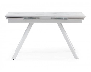 Обеденный стол Габбро хх белый мрамор / белый деревянный
