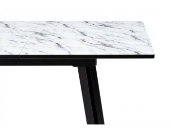 Обеденный стол Агни ()хх мрамор белый / черный матовый стеклянны
