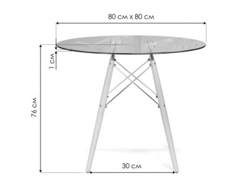 Обеденный стол PT- хх clear glass / wood стеклянный