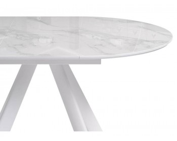 Обеденный стол Галвестон х белый мрамор / белый стеклянный