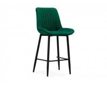 Седа велюр зеленый / черный Барный стул