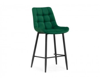 Алст велюр зеленый / черный Барный стул