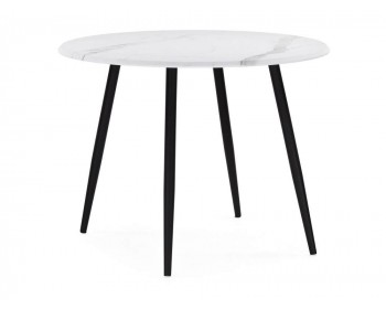 Обеденный стол Абилин мрамор белый / черный матовый деревянный