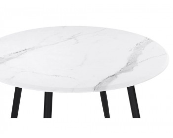 Кухонный стол Абилин мрамор белый / черный матовый деревянный
