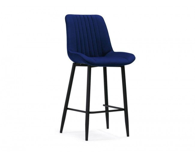 Седа велюр синий / черный Барный стул фото