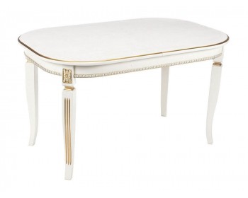 Обеденный стол Romeo молочный / патина золото деревянный