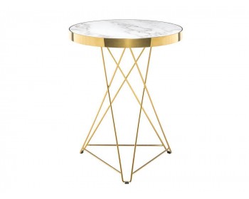 Кухонный стол Milena white / gold деревянный