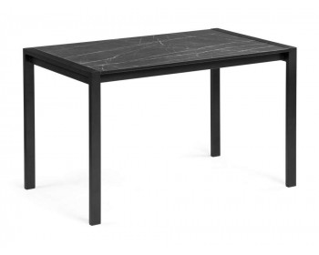 Кухонный стол Центавр мрамор черный / черный матовый деревянный