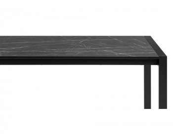 Обеденный стол Центавр мрамор черный / черный матовый деревянный