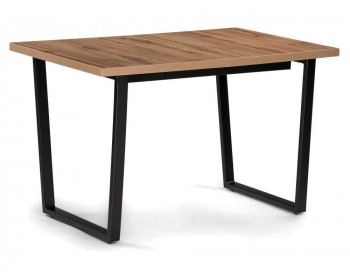 Обеденный стол раскладной Лота Лофт мм дуб делано темный / матовый черны