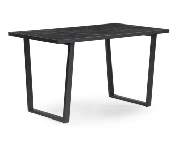 Обеденный стол Эльпатия х мрамор черный / черный матовый деревянный
