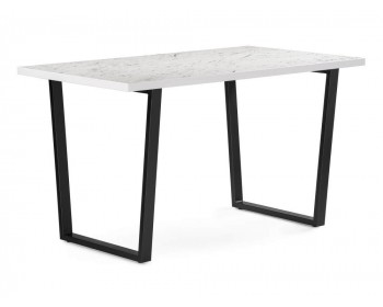 Обеденный стол Эльпатия х мрамор белый / черный матовый деревянный