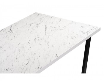 Обеденный стол Эльпатия х мрамор белый / черный матовый деревянный