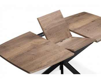 Обеденный стол Палу дуб галифакс табак / черный деревянный