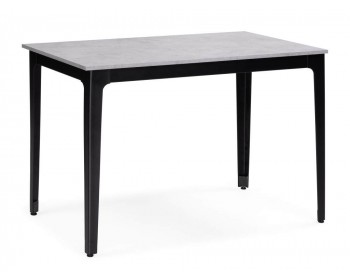 Обеденный стол Айленд бетон светлый / черный деревянный