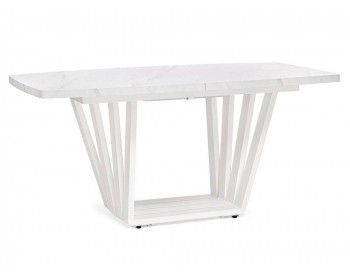 Обеденный стол Эудес мрамор леванто белый / белый деревянный