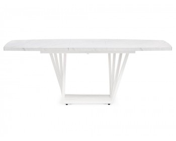 Обеденный стол Эудес мрамор леванто белый / белый деревянный