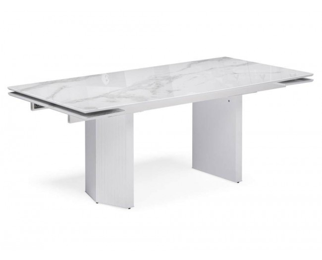 Стеклянный стол Монерон ()хх белый мрамор / белый Сто фото