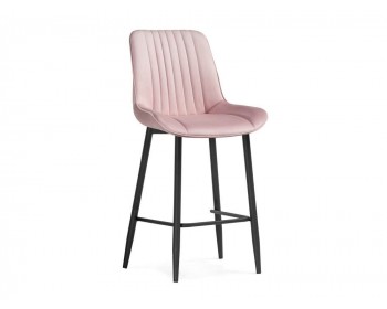 Седа велюр розовый / черный Барный стул
