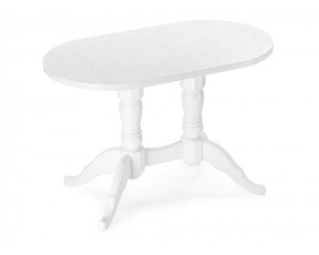 Обеденный стол Адней белый / рисунок деревянный