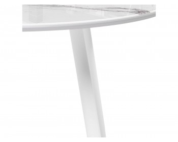 Кухонный стол Абилин х белый мрамор / белый стеклянный