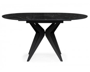 Обеденный стол Рикла ()хх черный мрамор / черный деревянный