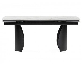 Обеденный стол Готланд ()хх белый мрамор / черный Керамический