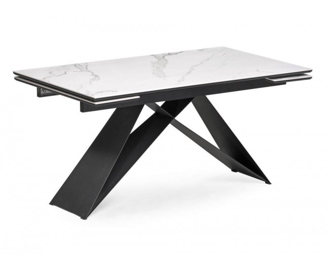 Ноттингем ()хх белый мрамор / черный Керамический стол фото