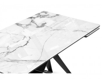 Обеденный стол Блэкберн ()х белый мрамор / черный стеклянный