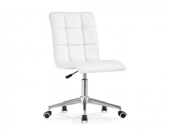 Офисное кресло Квадро экокожа белая / хром