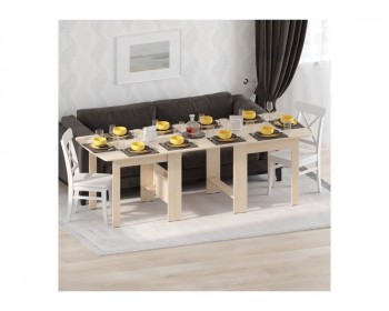 Кухонный стол обеденный раздвижной СтК дуб молочный деревянный
