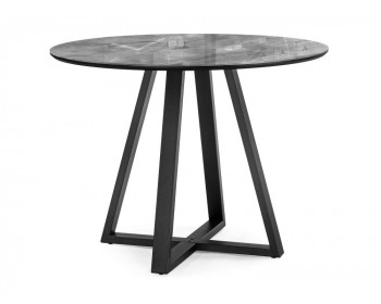 Обеденный стол Норфолк серый мрамор / черный стеклянный