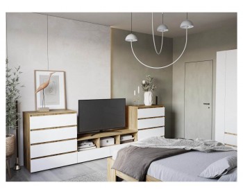 Комод Элла КМ 0 белый / дуб крафт золотой